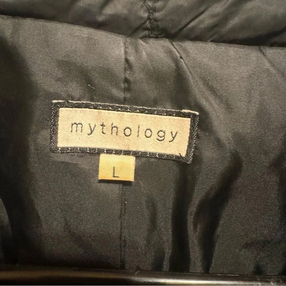 Mythology Women’s Black Quilted Button Up Jacket With Collar Size Large - Picture 2 of 12